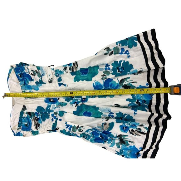 Blue Roses Sundress Pleated Strapless Mini Dress - Picture 4 of 4